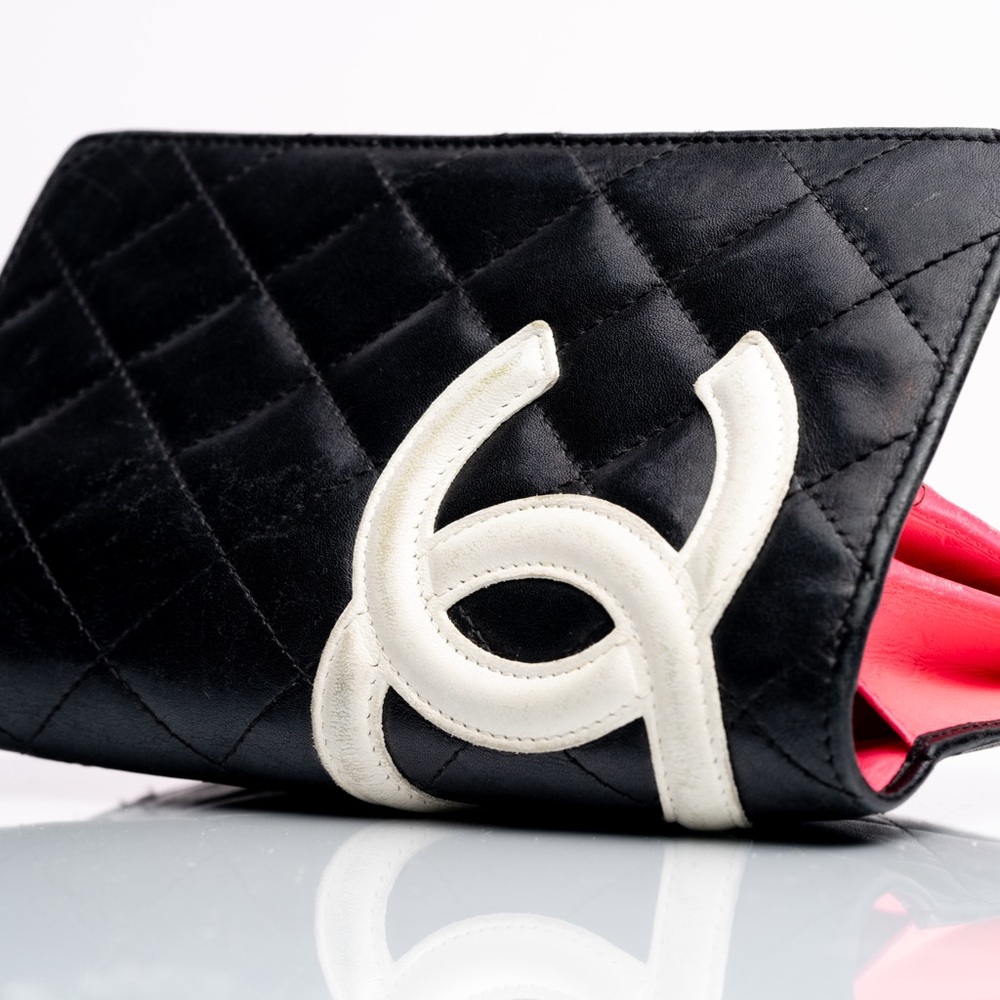 Chanel Calfskin Quilted Cambon Yen Wallet Black
